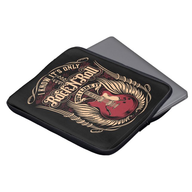 Capa Para Notebook Guitarra com Bolsa de laptop Rock and Roll Cote (Frente Topo)