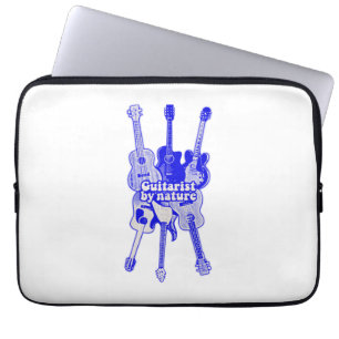 Capa Para Notebook Guitarrista por natureza. Violão azul vintage