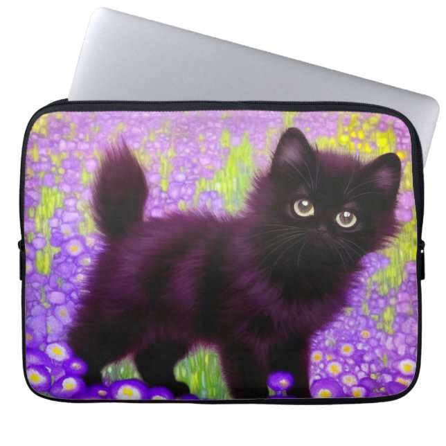 Capa Para Notebook Gustav Klimt Black Kitten (Frente)