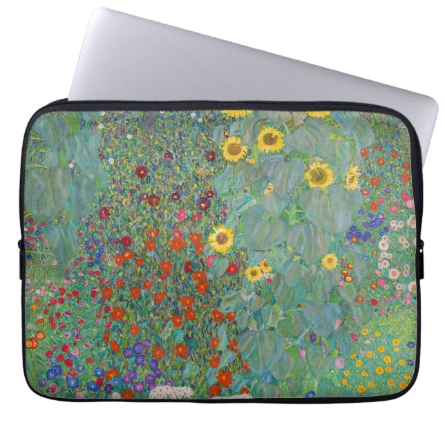 Capa Para Notebook Gustav Klimt - Jardim do País com Girassóis (Frente)
