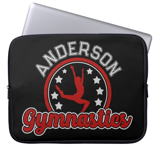 Capa Para Notebook Gymnastics ADD NAME Gymnast Vault Floor Athlett (Frente)