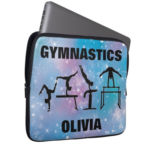 Capa Para Notebook Gymnastics Blue Glam (Frente Esquerda)