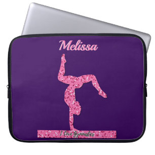 Capa Para Notebook Gymnastics Girl Sparkle Beam Rosa