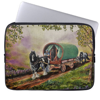 Capa Para Notebook Gypsy Vanner cavalo irlandês Caravan
