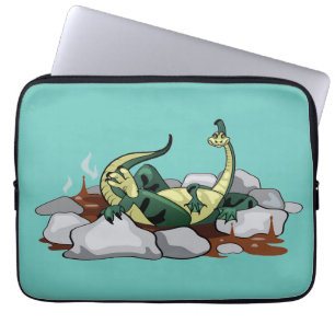 Capa Para Notebook Hadrosaurus Relaxando Em Uma Jacuzzi.