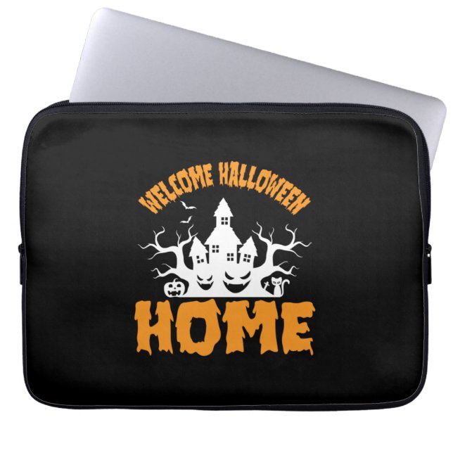Capa Para Notebook Halloween Bem-Vindo Halloween Em Casa Aniversário (Frente)