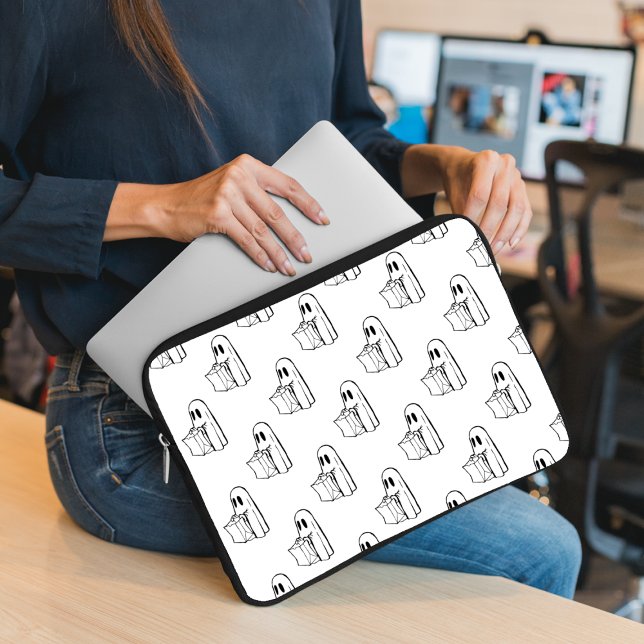Capa Para Notebook Halloween, Branco Fantasma, Truque Ou Tratar, Boo (Criador carregado)
