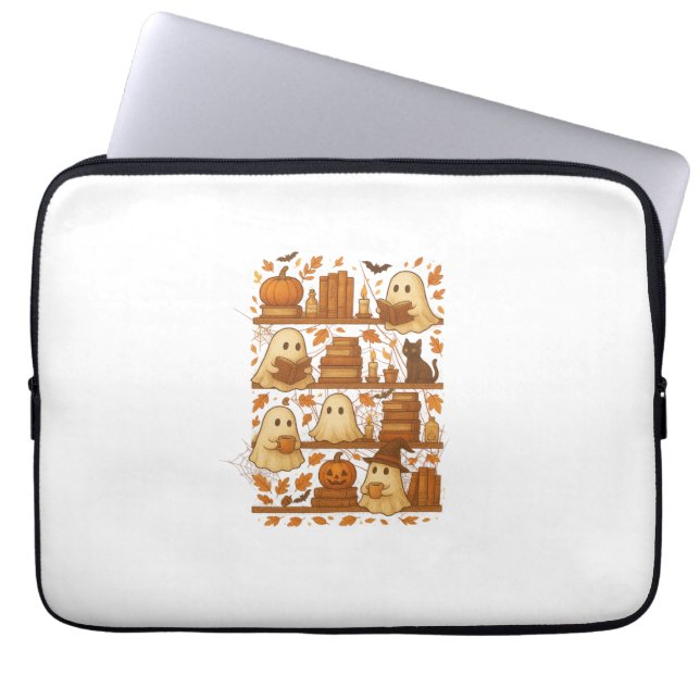 Capa Para Notebook Halloween Ghost Leading Books Lover (Frente)