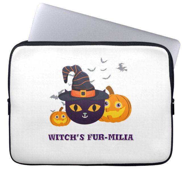 Capa Para Notebook Halloween, pelo de bruxa (Frente)