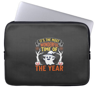 Capa Para Notebook Halloween Tempo Maravilhoso Fantasma e Abóbora Vin