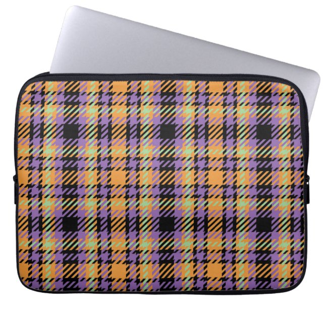 Capa Para Notebook Halloween Xadrez Tartan (Frente)