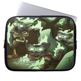Capa Para Notebook Halloween Zombie Cats