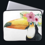 Capa Para Notebook Halo tropical - tucano<br><div class="desc">Tropical Halo III" de Grace Popp. Possui um pássaro tucano vestindo flores.</div>