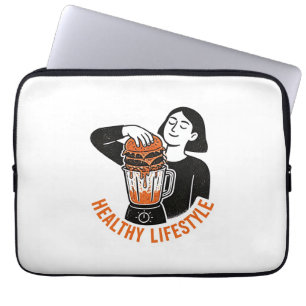Capa Para Notebook Hambúrguer de Estilo de Vida Saudável Engraçado Li