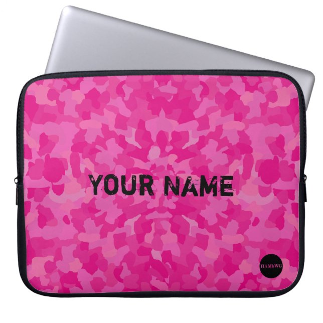 Capa Para Notebook HAMbyWG - Camuflagem em rosa Sherbert (Frente)