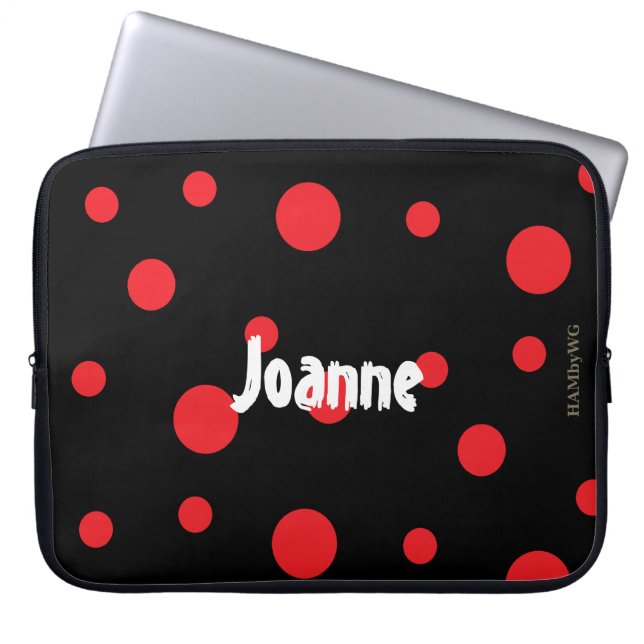 Capa Para Notebook HAMbyWG - Pontos Vermelhos com Qualquer Cor de Fun (Frente)