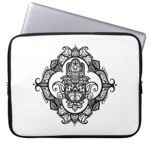 Capa Para Notebook Hamsa com Doodle étnico dos ornamento