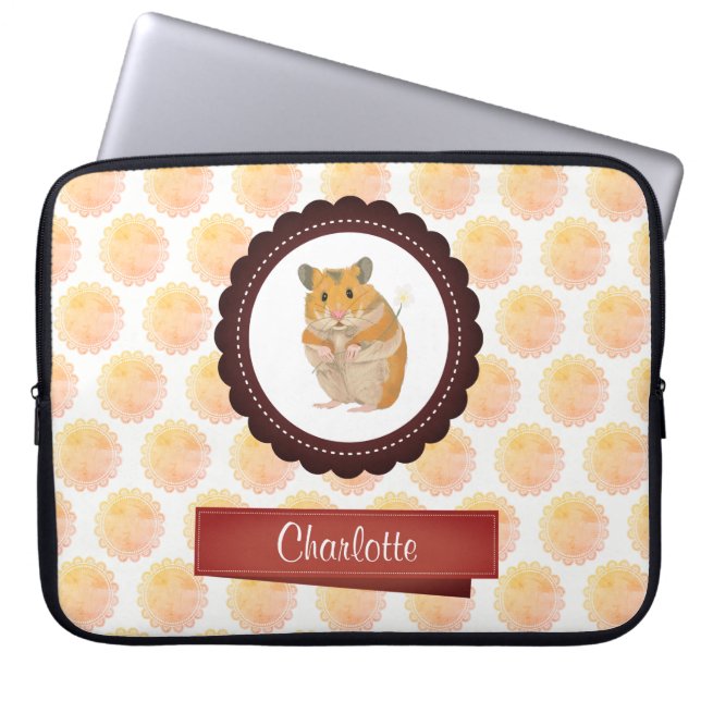 Capa Para Notebook Hamster das Meninas Vermelhas e Rosa (Frente)