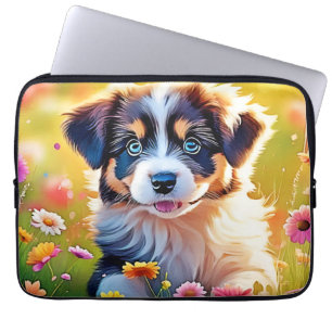 Capa Para Notebook Happy Aussie Puppy Design