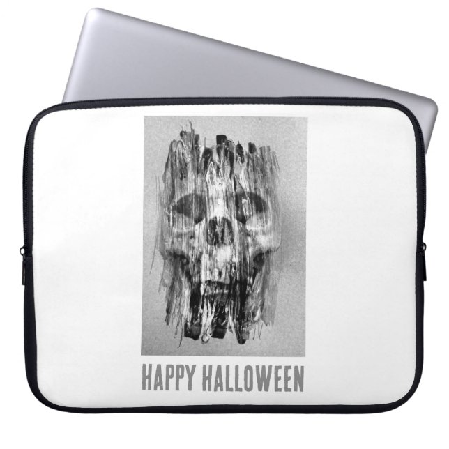 Capa Para Notebook Happy Halloween. Distressed skull (Frente)