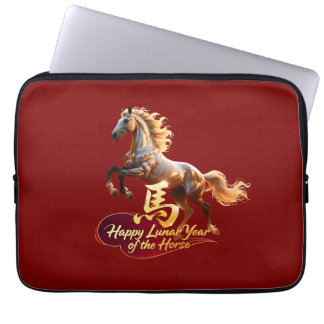 Capa Para Notebook Happy Lunar New Year Majestic Golden Horse
