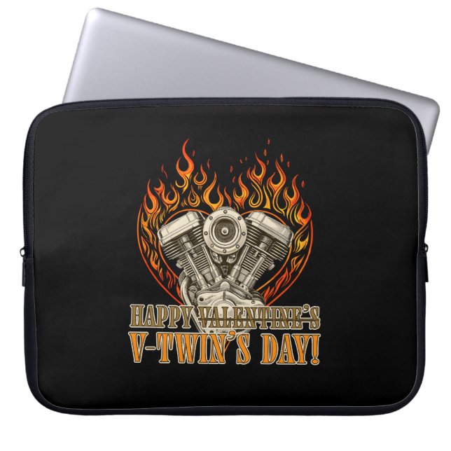 Capa Para Notebook Happy V-Twin’s Day, Anti Valentine, Chopper Lovers (Frente)