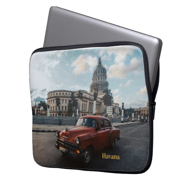 Capa Para Notebook Havana Cuba Carro Clássico Antigo  (Frente Esquerda)
