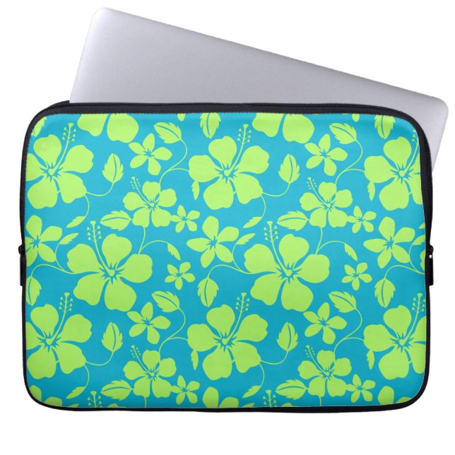 CAPA PARA NOTEBOOK HAWAIIANO HULA (HIBÍSCO) TEAL LIME (Frente)