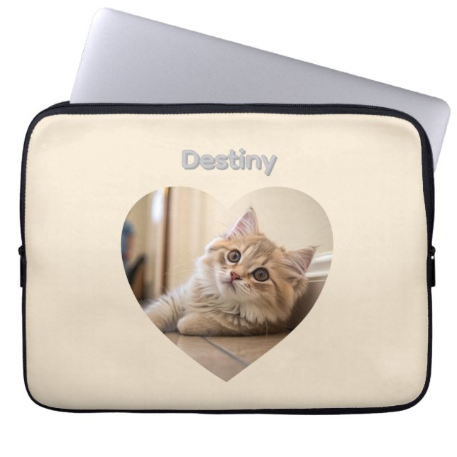 Capa Para Notebook Heart-Shaped Cat Design (Frente)