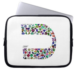 Capa Para Notebook Hebraico - Letra 'CHAF' feita com gemas em todas a