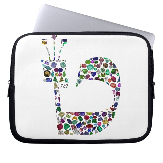 Capa Para Notebook Hebraico - Letra 'TET' feita com Ouros (Frente)