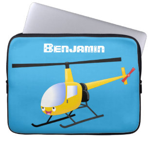 Capa Para Notebook Helicóptero de animação amarelo giro