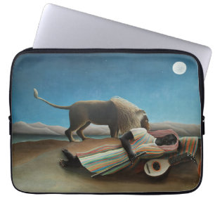 Capa Para Notebook Henri Rousseau Sleeping Gypsy Lion Painting