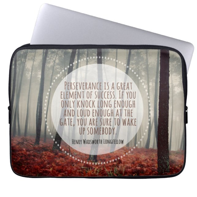 Capa Para Notebook Henry Longfellow Inspirational Cote Perseverança (Frente)