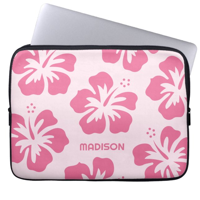 Capa Para Notebook Hibiscus de nome personalizado (Frente)