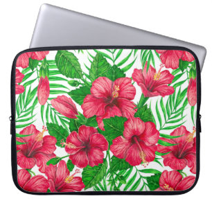 Capa Para Notebook Hibiscus e palmeiras