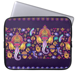 Capa Para Notebook Hindu Deus Ganesha e símbolos indianos em forma d