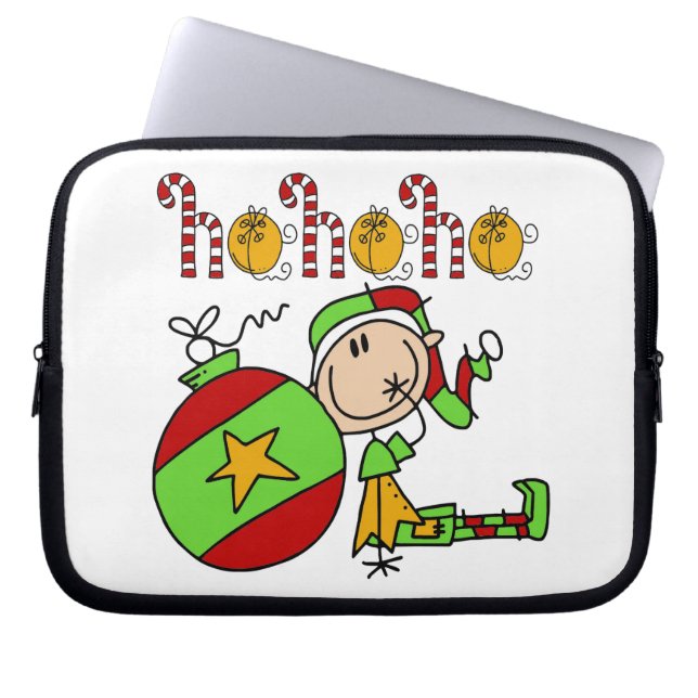Capa Para Notebook Ho Ho Ho Holiday Festivo Elf (Frente)