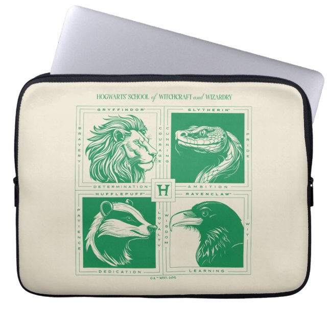 Capa Para Notebook HOGWARTS™ House Animal Grid (Frente)