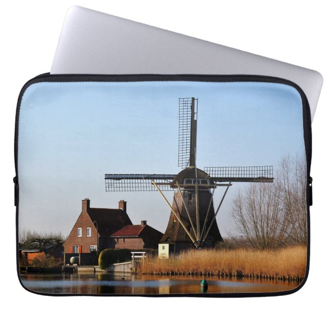 Capa Para Notebook Hollandse Molen aan de waterkant. (Frente)