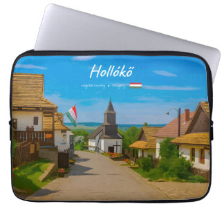 Capa Para Notebook Hollókő, Hungria - Rua da Aldeia Histórica