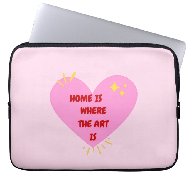 Capa Para Notebook Home Is Where The Art Is – Cute Heart Inspirationa (Frente)