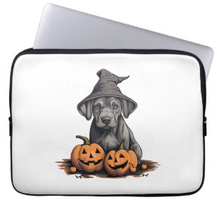 Capa Para Notebook Homem de Bruxa de Halloween, Pumpkin Cachorro Gran