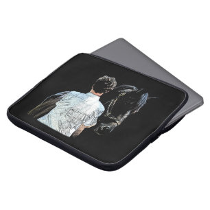 Capa Para Notebook Homem Segurando Bolsa de laptop Escuro de Cavalo