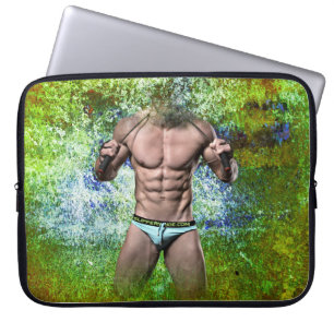 Capa Para Notebook Homem sexy muscular branco de SlipperyJoe, alto-fa
