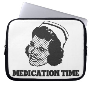 Capa Para Notebook Hora da Medicação Piada de Enfermeira Engraçada Hu