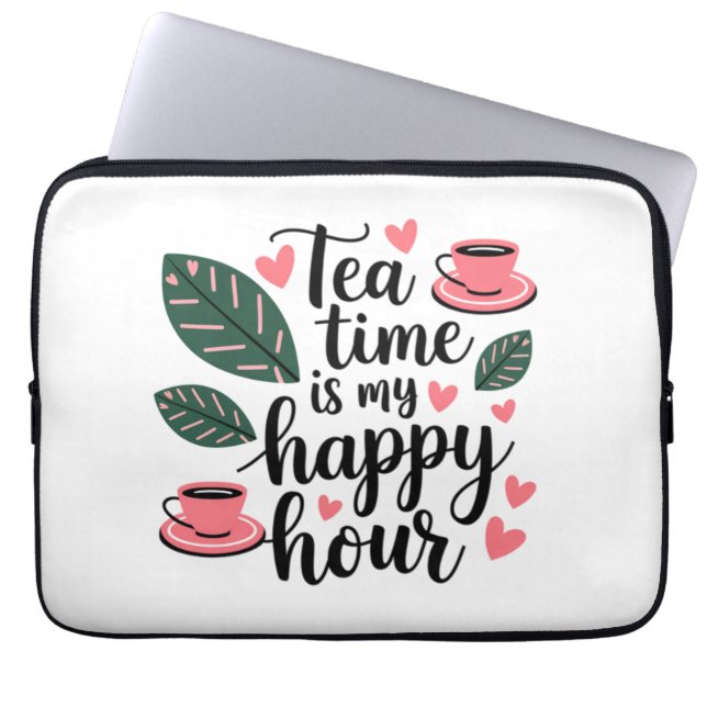 Capa Para Notebook Hora Do Chá É Minha Hora Feliz - Eletrônicos (Frente)