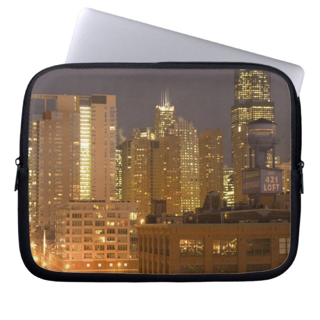 Capa Para Notebook Horizonte de Chicago, Illinois, de West Loop em (Frente)