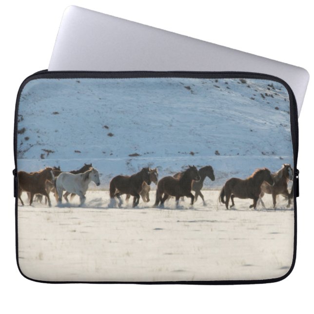 Capa Para Notebook Horse Drive in Winter on Hideout Ranch (Frente)