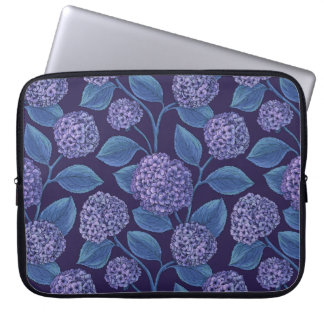 Capa Para Notebook Hortênsia em violeta e azul